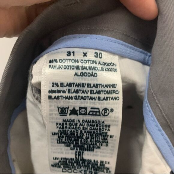 Dockers Slim Fit Men's Grey Pants 31x30 - Picture 2 of 6